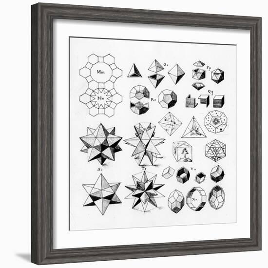 Regular Geometrical Solids of Various Types, 1619-null-Framed Giclee Print