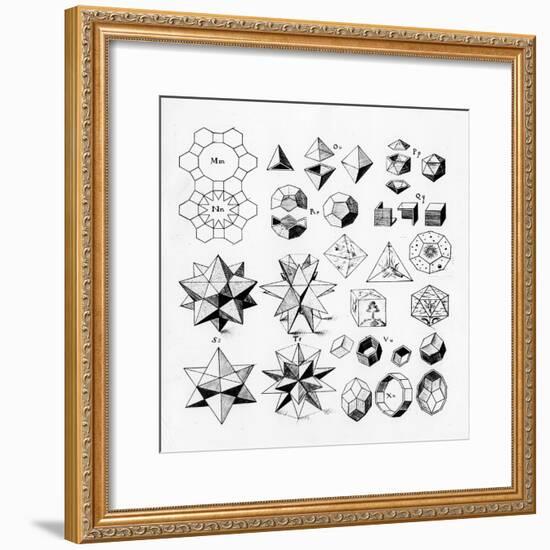 Regular Geometrical Solids of Various Types, 1619-null-Framed Giclee Print