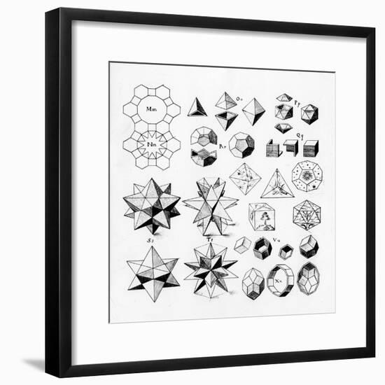 Regular Geometrical Solids of Various Types, 1619-null-Framed Giclee Print