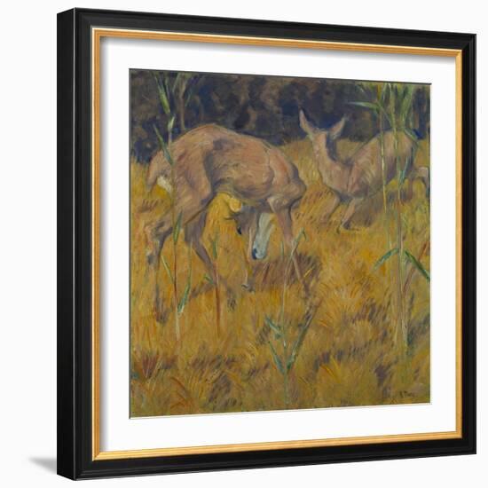 Rehe Im Schilf, 1909-Franz Marc-Framed Giclee Print