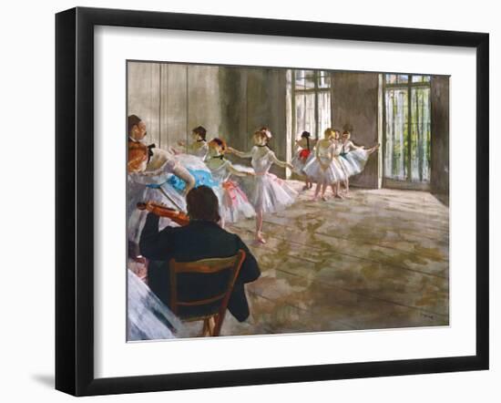 Rehearsal in the Studio, c.1878-1879-Edgar Degas-Framed Premium Giclee Print