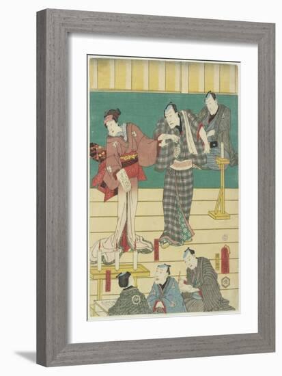 Rehearsal of a Kabuki Play, September 1860-Utagawa Kunisada-Framed Giclee Print