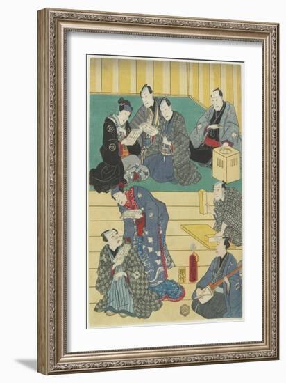 Rehearsal of a Kabuki Play, September 1860-Utagawa Kunisada-Framed Giclee Print