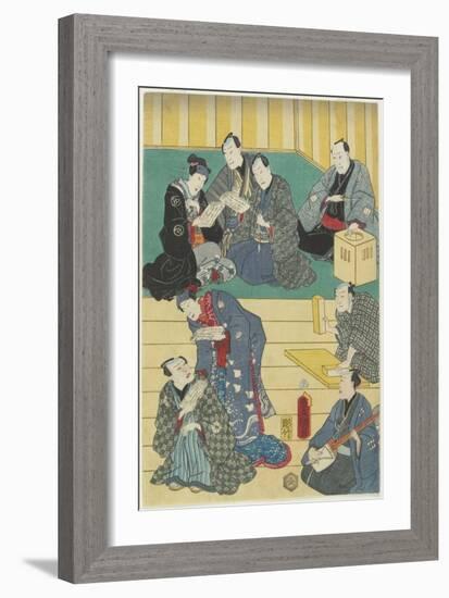 Rehearsal of a Kabuki Play, September 1860-Utagawa Kunisada-Framed Giclee Print