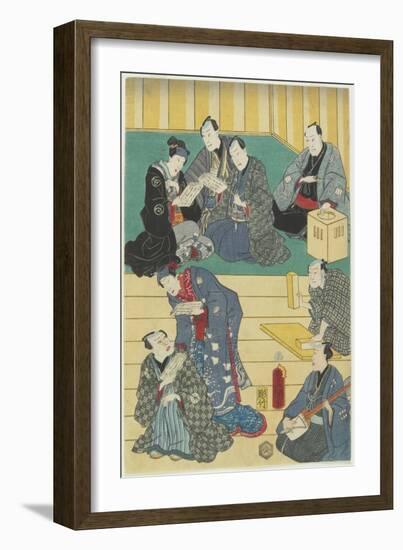 Rehearsal of a Kabuki Play, September 1860-Utagawa Kunisada-Framed Giclee Print