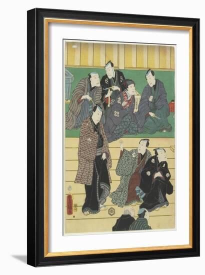 Rehearsal of a Kabuki Play, September 1860-Utagawa Kunisada-Framed Giclee Print