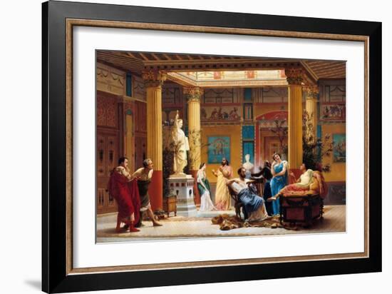 Rehearsal of Joueur De Flûte and La Femme De Diomède in the Atrium of Prince Napoleon's Pompeian-Gustave Clarence Rodolphe Boulanger-Framed Giclee Print