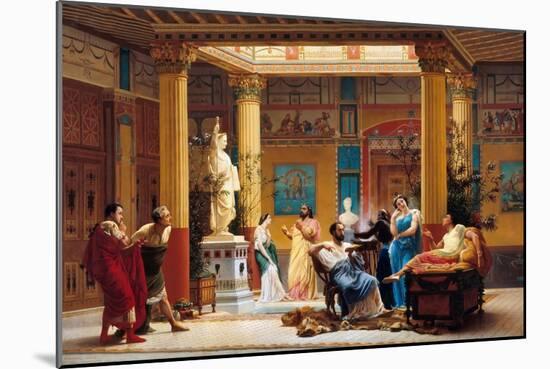 Rehearsal of Joueur De Flûte and La Femme De Diomède in the Atrium of Prince Napoleon's Pompeian-Gustave Clarence Rodolphe Boulanger-Mounted Giclee Print
