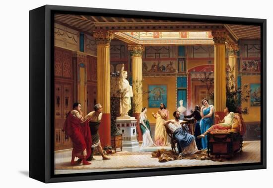 Rehearsal of Joueur De Flûte and La Femme De Diomède in the Atrium of Prince Napoleon's Pompeian-Gustave Clarence Rodolphe Boulanger-Framed Premier Image Canvas