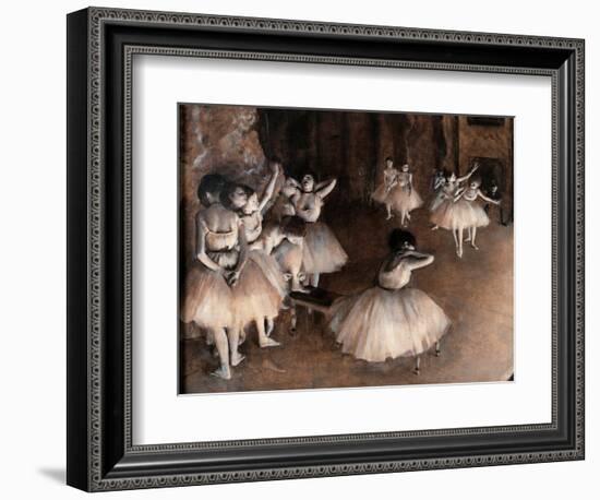 Rehearsal on Stage (Detail)-Edgar Degas-Framed Art Print