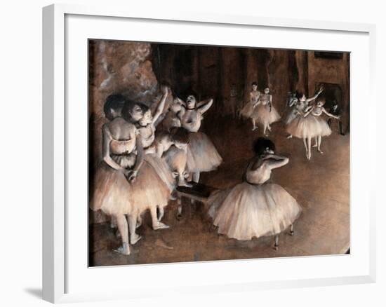 Rehearsal on Stage-Edgar Degas-Framed Giclee Print