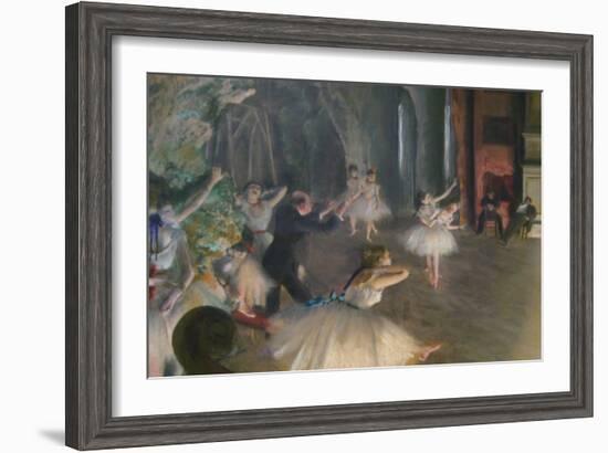 Rehearsal on Stage-Edgar Degas-Framed Art Print