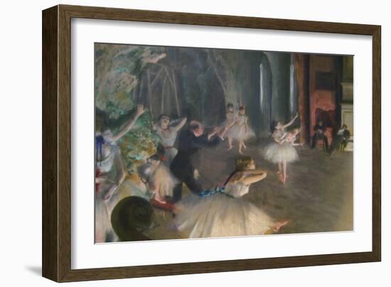 Rehearsal on Stage-Edgar Degas-Framed Art Print