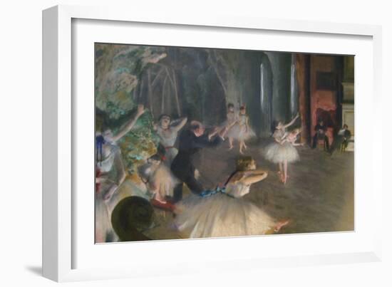 Rehearsal on Stage-Edgar Degas-Framed Art Print