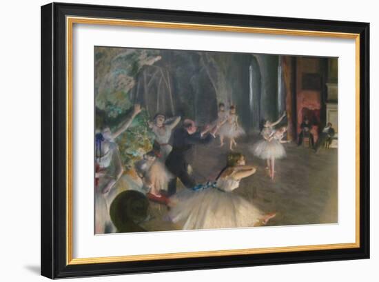 Rehearsal on Stage-Edgar Degas-Framed Art Print