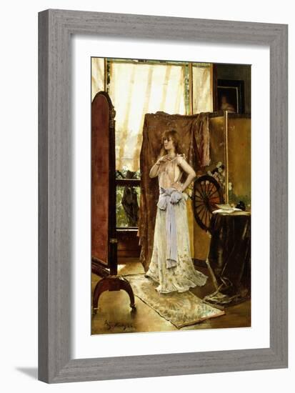 Rehearsing, 1888-Alfred Emile Léopold Stevens-Framed Giclee Print