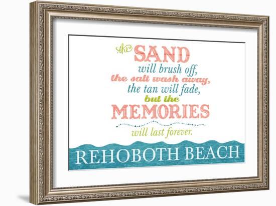Rehoboth Beach, Delaware - Beach Memories Last Forever-Lantern Press-Framed Art Print