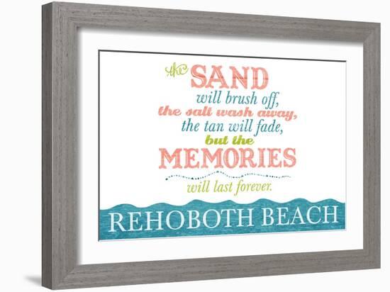 Rehoboth Beach, Delaware - Beach Memories Last Forever-Lantern Press-Framed Art Print