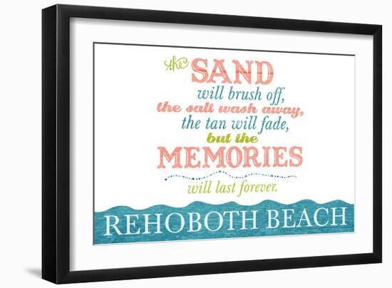 Rehoboth Beach, Delaware - Beach Memories Last Forever-Lantern Press-Framed Art Print