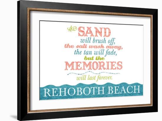 Rehoboth Beach, Delaware - Beach Memories Last Forever-Lantern Press-Framed Art Print