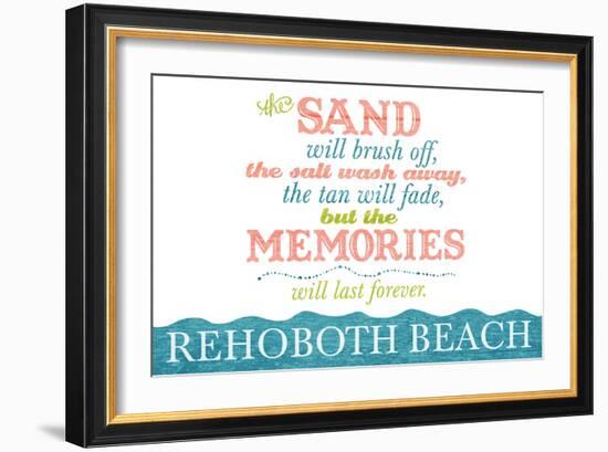 Rehoboth Beach, Delaware - Beach Memories Last Forever-Lantern Press-Framed Art Print