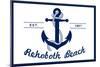 Rehoboth Beach, Delaware - Blue and White Anchor-Lantern Press-Mounted Art Print