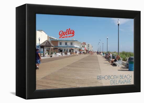 Rehoboth Beach, Delaware - Boardwalk-Lantern Press-Framed Stretched Canvas