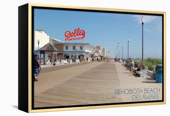 Rehoboth Beach, Delaware - Boardwalk-Lantern Press-Framed Stretched Canvas