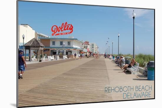 Rehoboth Beach, Delaware - Boardwalk-Lantern Press-Mounted Art Print