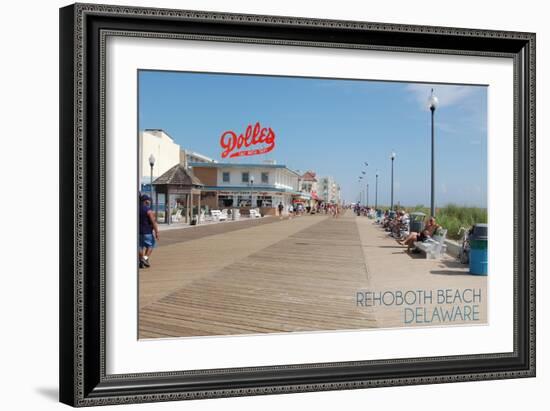 Rehoboth Beach, Delaware - Boardwalk-Lantern Press-Framed Art Print