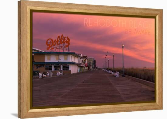 Rehoboth Beach, Delaware - Dolles and Sunset-Lantern Press-Framed Stretched Canvas