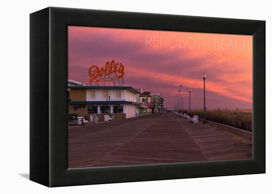 Rehoboth Beach, Delaware - Dolles and Sunset-Lantern Press-Framed Stretched Canvas