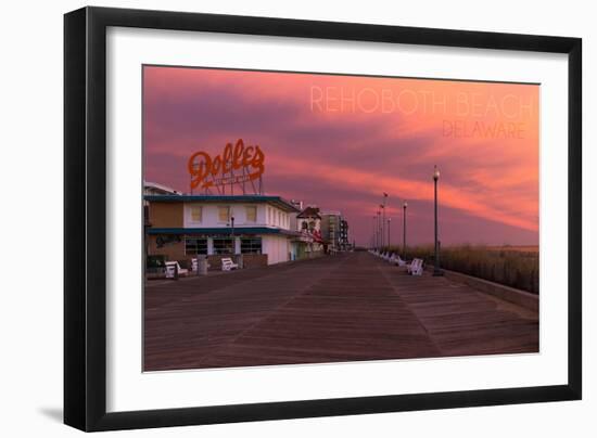 Rehoboth Beach, Delaware - Dolles and Sunset-Lantern Press-Framed Art Print
