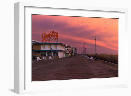 Rehoboth Beach, Delaware - Dolles and Sunset-Lantern Press-Framed Art Print