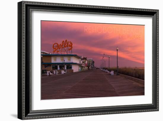 Rehoboth Beach, Delaware - Dolles and Sunset-Lantern Press-Framed Art Print