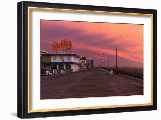 Rehoboth Beach, Delaware - Dolles and Sunset-Lantern Press-Framed Art Print