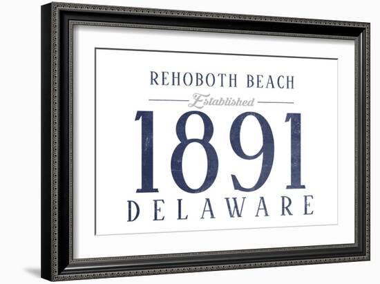 Rehoboth Beach, Delaware - Established Date (Blue)-Lantern Press-Framed Art Print