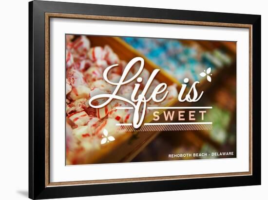 Rehoboth Beach, Delaware - Life is Sweet - Rows of Candy-Lantern Press-Framed Art Print