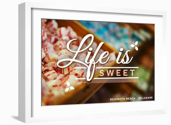 Rehoboth Beach, Delaware - Life is Sweet - Rows of Candy-Lantern Press-Framed Art Print