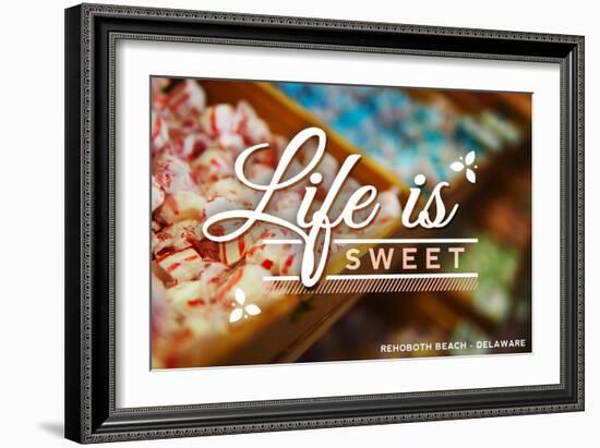 Rehoboth Beach, Delaware - Life is Sweet - Rows of Candy-Lantern Press-Framed Art Print