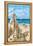Rehoboth Beach, Delaware - Sandcastle-Lantern Press-Framed Stretched Canvas