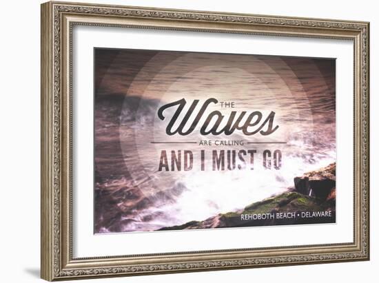 Rehoboth Beach, Delaware - the Waves are Calling - Circle-Lantern Press-Framed Art Print