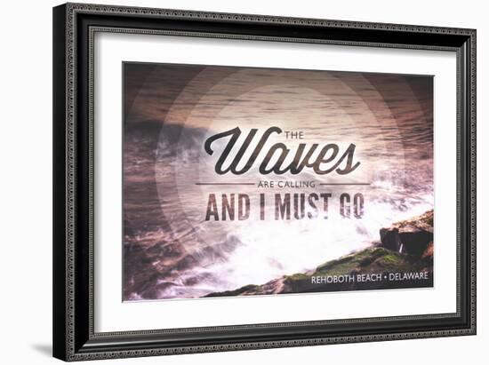 Rehoboth Beach, Delaware - the Waves are Calling - Circle-Lantern Press-Framed Art Print