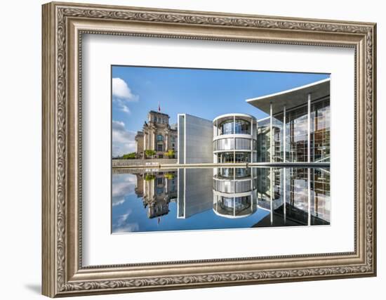 Reichstag, Paul Löbe Haus and River Spree, Berlin, Germany-Sabine Lubenow-Framed Photographic Print