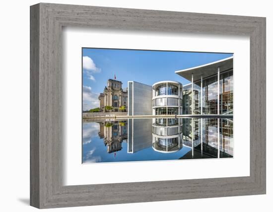 Reichstag, Paul Löbe Haus and River Spree, Berlin, Germany-Sabine Lubenow-Framed Photographic Print