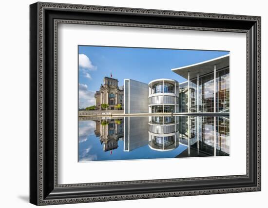 Reichstag, Paul Löbe Haus and River Spree, Berlin, Germany-Sabine Lubenow-Framed Photographic Print