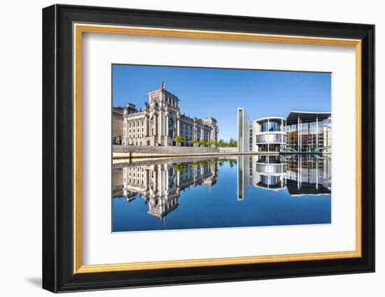 Reichstag, Paul Löbe Haus and River Spree, Berlin, Germany-Sabine Lubenow-Framed Photographic Print