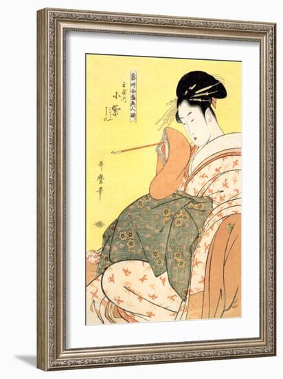 Reigning Beauties: Leisure Time-Kitagawa Utamaro-Framed Art Print