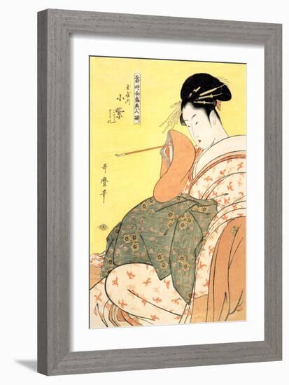 Reigning Beauties: Leisure Time-Kitagawa Utamaro-Framed Art Print