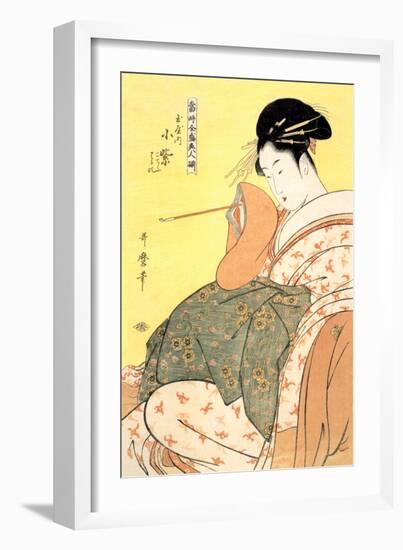 Reigning Beauties: Leisure Time-Kitagawa Utamaro-Framed Art Print